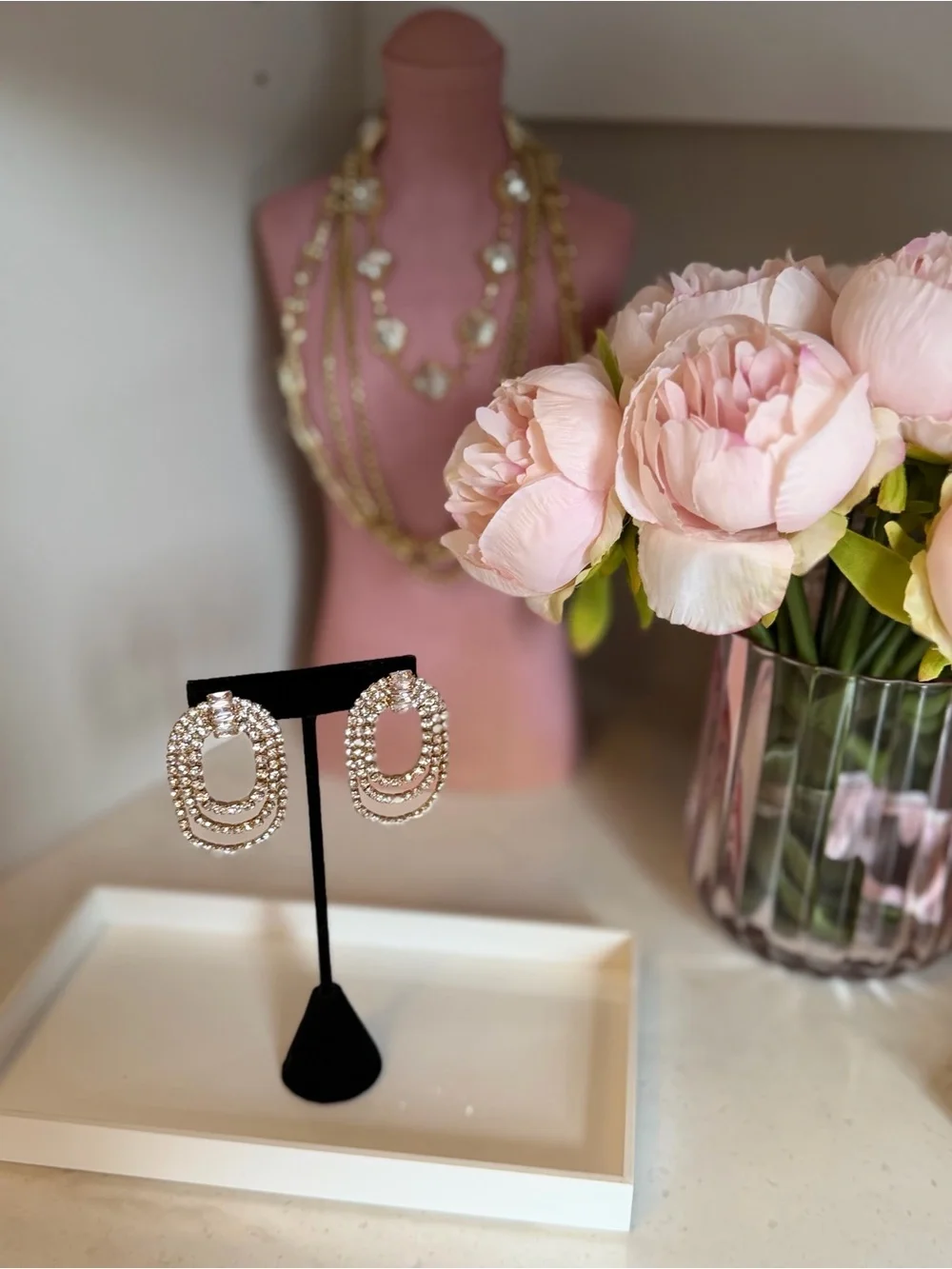 Nordstrom Sparkling Gold Crystal 2 inch Drop Earrings - Gold